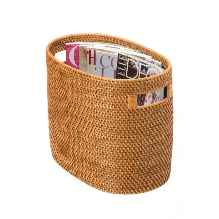 Handicrafts folding fruit basket woven rattan baby basket with lid