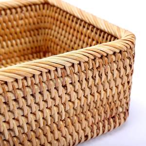 Cestas de mimbre rectangulares para almacenamiento, organizador de cesta tejida, organización y almacenamiento - Product Image 4