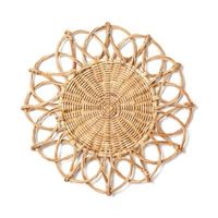 Handgemachte Hot Pads Top flappen Hand gewebte Rattan Untersetzer Bambus Tischs ets Cup Base Ladegeräte Teller im Großhandels preis