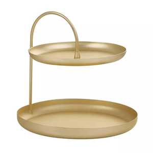 Vente en gros de porte-assiettes en fer à 2 niveaux pour hôtels et restaurants, porte-assiettes décoratifs pour mariage - Product Image 1