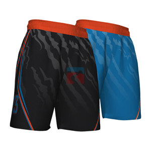 Shorts de basketball pour hommes, noir et blanc, logo brodé sur le devant, polyester/coton, séchage rapide, taille élastique, taille mi-haute, shorts de sport décontractés - Product Image 3