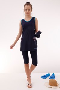 5 pièces modeste mode ensemble complet Style ethnique musulman maillots de bain Abaya tunique Hijab robes turques vêtements islamiques modeste maillot de bain - Product Image 2