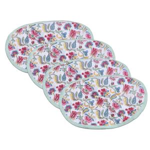 La main Bloc D'impression Indien Coton Floral Table Ronde Serviette Ensemble - Product Image 5