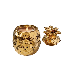 Pot à bougie en cuivre de haute qualité avec une finition élégante en or rose, parfait pour la maison et les fournitures de décoration d'occasion - Product Image 1