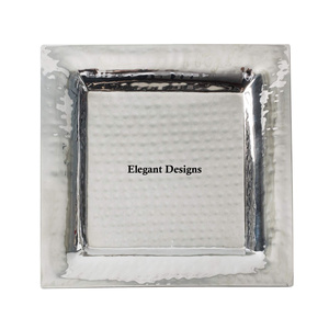 Ensemble de plateaux de service rectangulaires de luxe faits à la main en acier inoxydable de qualité supérieure, écologiques, avec revêtement en poudre, deux pièces, pour aliments - Product Image 5