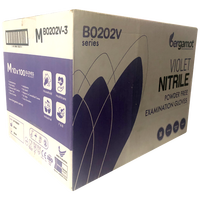 Gants en caoutchouc nitrile Bergamot Violet certifiés CE ISO EN, tailles XS-XL