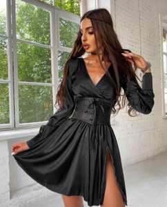 Robe portefeuille courte pour femme, vêtements de plage, imprimé Floral, style Boho, avec volants, manches courtes, Mini, portefeuille, été, collection 2022 - Product Image 3