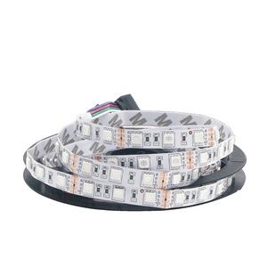 Flexível <span class=keywords><strong>LED</strong></span> Strip Light 5050 RGB Interior IP20 SMD DC12V 60Leds/m para TV Lâmpada de Retroiluminação e Jardim Fita <span class=keywords><strong>LED</strong></span> - Product Image 2