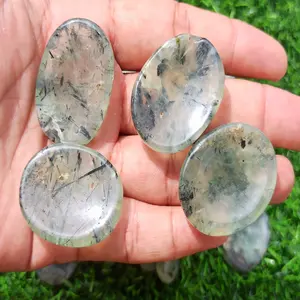 Natural crystal wholesale Gemstones Prehnite WorryStone Thumb stone Oval Beautiful super Quality