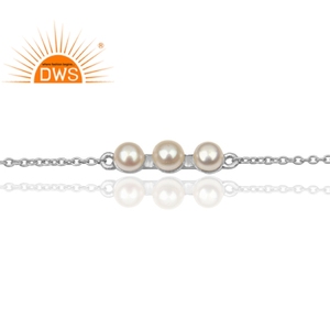 925 <b>Sterling</b> Solid <b>Silver</b> Jewelry Indian Wholesaler Handmade Designer <b>Bracelet</b> Pearl Jewelry for <b>Women</b> Gift for Her - Product Image 2