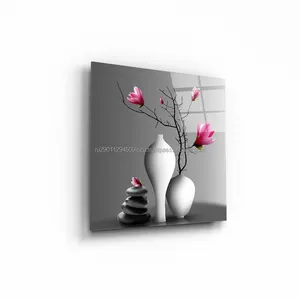 Painting on glass "Shadow game 3" 40x40, art. WBR-01-955-03 not afraid of mechanical influences, home decor wall art