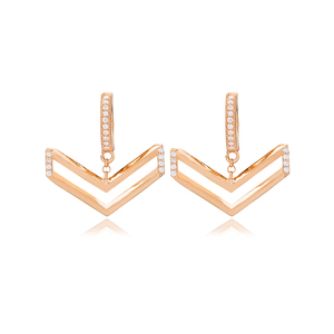 Elegant Unique Irregular Shape Zircon Stone Handmade 925 Sterling <b>Silver</b> Jewelry <b>Dangle</b> <b>Earring</b> - Product Image 6