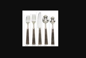 Juego de 5 cucharas de acero inoxidable pulido, cubiertos elegantes, perfectos para restaurante, comida rápida y uso de cubiertos modernos - Product Image 3