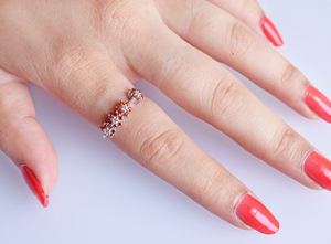 Bague en argent Sterling 925 pur, vente en gros, zircone cubique, améthyste, pierre précieuse, bracelet de fleurs minimaliste, fournisseur de bijoux - Product Image 6