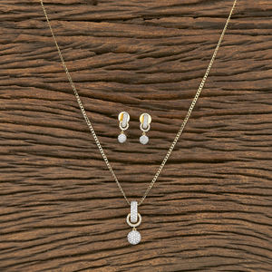 ชุดจี้คลาสสิค Cz ดีไซน์ทันสมัยพร้อมชุบโทน2สี412240อัญมณีสั่งทำจาก Kanhai Jewels - Product Image 1