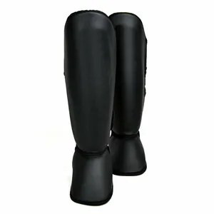 Genuine Leather Special Shin Instep Guard Kick <b>Boxing</b> <b>Training</b> Muay Thai Shin Instep Guard with Custom logo - Product Image 1