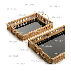 Plateau de service en bois et en verre en vrac avec plateau de chocolat à Dessert de vaisselle d'hôtel à domicile de qualité supérieure - Product Image 6