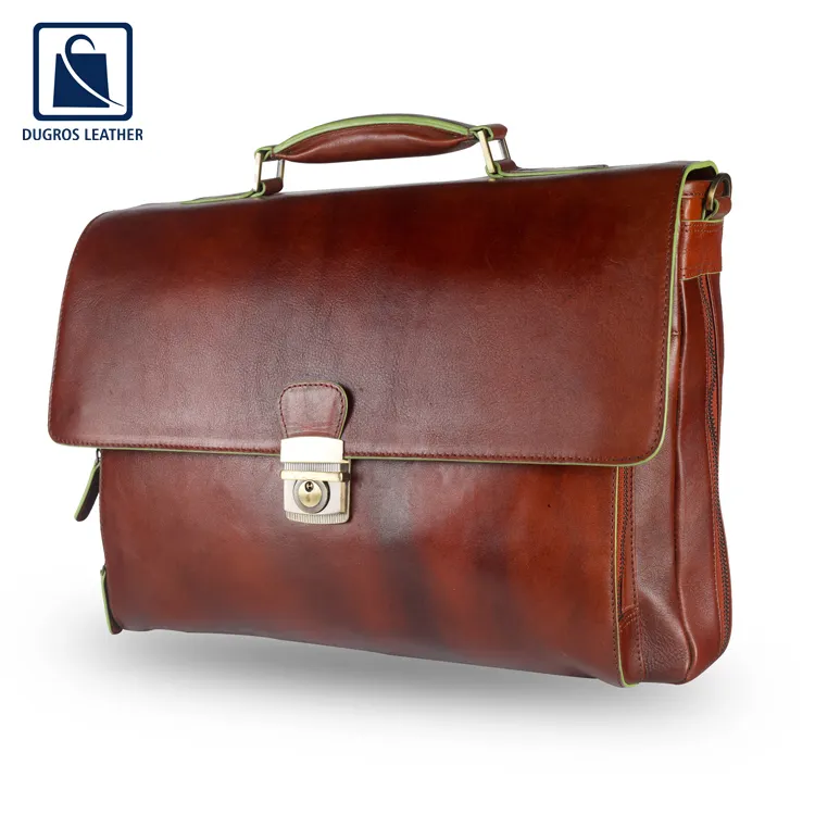 Elegant Look Stylish Fashionable Men Leather Laptop Briefcase Bag Supplier