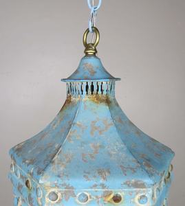 New Handmade Decorative Blue Painted Shaped <b>Lantern</b> With Original <b>Glass</b> for Indoor and Outdoor Home Decoration in Best Quality - Product Image 5