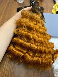 วิกผมหยิกเป็นลอนสีส้มรากเข้ม100% สำหรับผู้หญิงผิวดำ