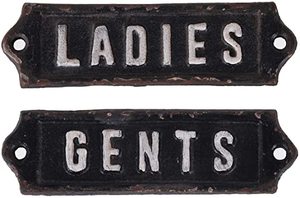 Ladies Gents Wall Plaque Cast Iron - Product Image 2