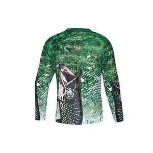 เสื้อยืดแขนยาว UPF 50 + ผ้าซาตินโพลีเอสเตอร์ระบายอากาศได้ดีมีช่องระบายอากาศตาข่ายกันความชื้นมีซิปป้องกันแสงแดดสำหรับตกปลา - Product Image 4