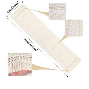 Camino de mesa de macramé tejido a mano, algodón - Product Image 1