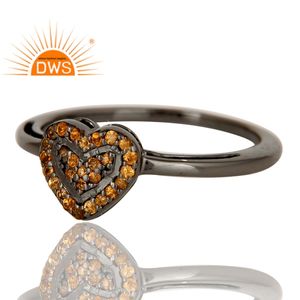 Glorious Spessartite Gemstone Ring Silver Jewelry Manufacturer Black <b>Oxidized</b> 925 Silver Heart Design Ring Classic Collection - Product Image 3