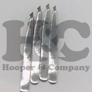 Pinzas plateadas para cejas Oferta de logotipo de acero inoxidable sostenible Pinzas para cejas sólidas probadas a mano Oferta de logotipo personalizado Visón - Product Image 4