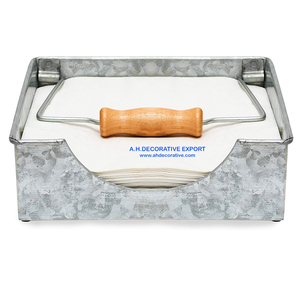 Porte-serviettes en métal avec manche en bois, livraison gratuite, porte-serviettes en fer métallique, boîte de mouchoirs pour cuisine/salle de bain, vente en gros - Product Image 4