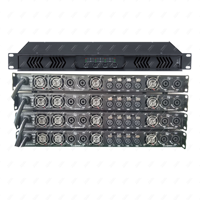 D100 Class-D 3400watt Four-channel Audio Power Amplifier Professional DJ Power Amplifiers Digital Amplifier