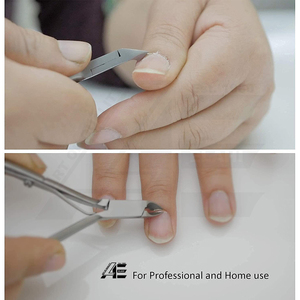 Juego de 5 herramientas de aseo de uñas de acero inoxidable profesional de calidad de salón, pinza para cutículas, cortador de empuje, raspador, caja de tijera curva - Product Image 4