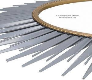 Espejo de pared con marco plateado Sunburst, espejo de arte de pared elegante para Hotel, restaurantes, oficina, pared, espejo decorado de Navidad a la venta - Product Image 4