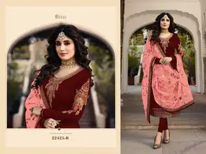 Zware Borduurwerk Georgette Pakistaanse En Indiase Stijl Salwar Kameez Drie Stuk Jurk Met Bijpassende Dupatta Voor Dames