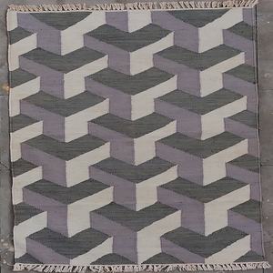 Tapis en fil de PET moderne, 1 pièce, tissage à la main, pour usage extérieur et intérieur, tapis rectangulaire, géométrique, couleur personnalisée - Product Image 4