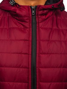 Chaqueta Bomber de invierno ecológica impermeable con cuello levantado delgado para hombre con logotipo personalizado con bolsillo de poliéster impreso en tela de lona - Product Image 4