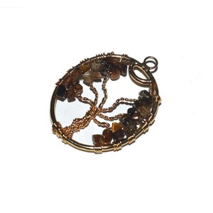 Tiger Eye <b>Tree</b> of Life Golden Oval Pendant Wholesaler | Get Tiger Eye <b>Tree</b> of Life Golden Oval Pendant - Product Image 1
