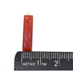 Pendentif en Onyx rouge de 22 à 24 MM, pierre naturelle, forme Rectangle, plaqué or - Product Image 4