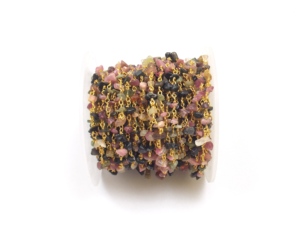 Tourmaline Rosary Mystic Beads Natural Multi Gemstone Jewelry Trendy Layered <b>Waist</b> Gold Plated Coin Charm <b>Chain</b> - Product Image 1