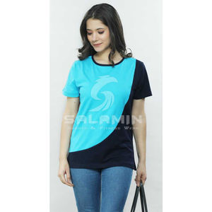 T-shirt à manches courtes de haute qualité pour femmes, Logo personnalisé, col ras du cou, couleur unie, nouvelle collection - Product Image 1