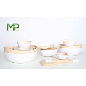 Cuenco de bambú para ensalada de vida natural personalizado de alta calidad, producto certificado hecho a mano en Vietnam - Product Image 1