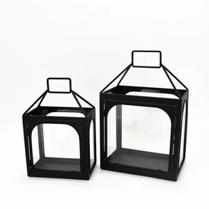 Set of <b>Three</b> Black Metal Lantern for Home Decoration with Factory Price - Product Image 1