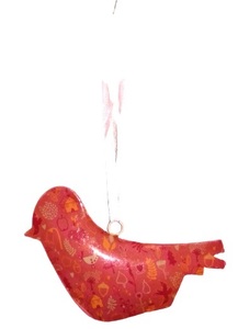 Decoración de árbol en forma de pájaro, calcomanía roja, ornamento colgante de Navidad impreso, alta calidad, nuevo diseño - Product Image 3