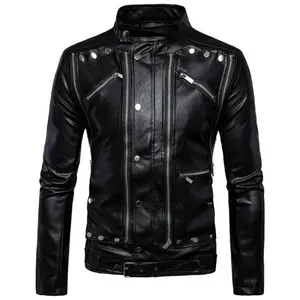 Спортивная мотоциклетная кожаная куртка в стиле ретро, мужская осенне-зимняя куртка с длинными рукавами и воротником-стойкой, оригинальная кожа