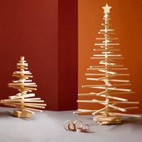 Durable Fabriqués À La Main Contemporain Minimaliste En Bois Arbre De Noël