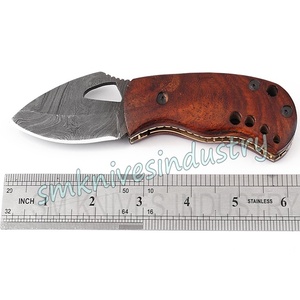 Liner <b>Lock</b> , Rose wood Handle Grip Hand Made Damascus <b>Small</b> Folding pocket Knife (smk1314) - Product Image 6