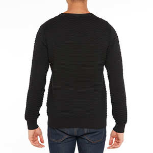 Sweatshirts à col rond et manches longues pour hommes de fabrication italienne, motif solide, teint en fil, approvisionnement ODM - Product Image 3