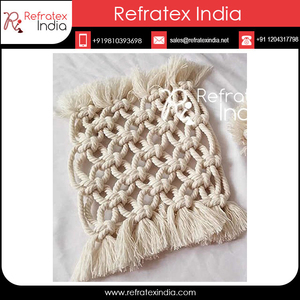 Macrame <b>Table</b> <b>Coaster</b> Bulk Supplier and Manufacture by Refratex India Made in India for Best Quality - Product Image 2