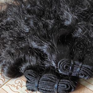 Extensions de cheveux naturels bouclés, lot de 20 pièces, cheveux vierges non traités, tissage fait Machine de qualité supérieure, livraison FedEx - Product Image 1