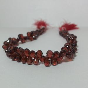 Cuentas de Granate Rojo Natural de 5mm y 6mm, Corte Briolette en Forma de Lágrima, Certificadas por IGI, Calidad AAA - Product Image 2